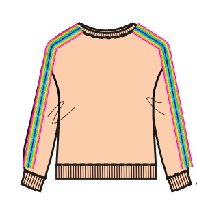 VEDA VELOUR RAINBOW SWEATSHIRT - CLAY